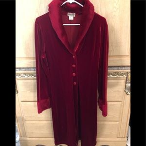 Long burgundy dress coat